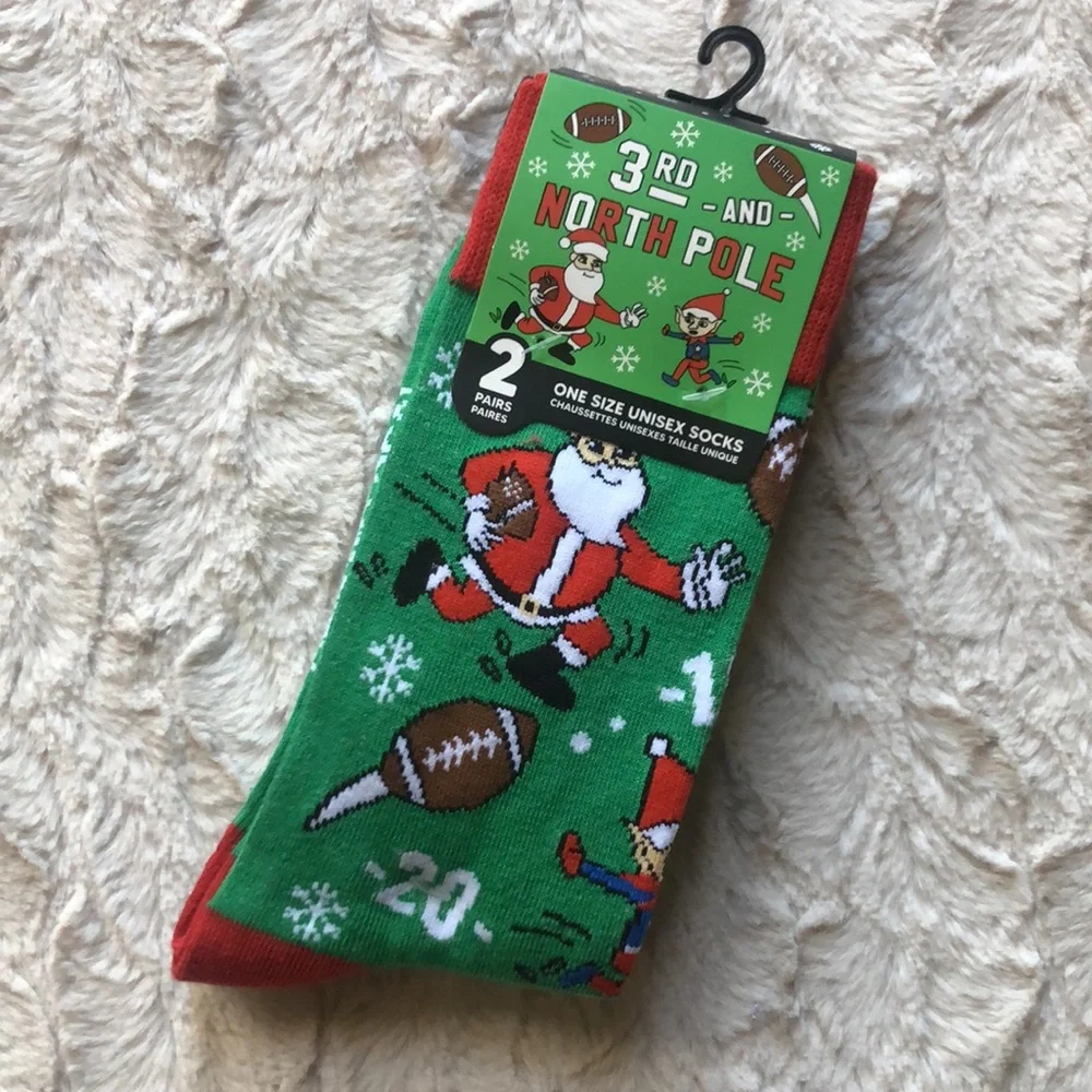 Festive Santa Football Christmas Socks